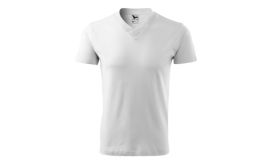 V-neck, Tricou unisex, alb