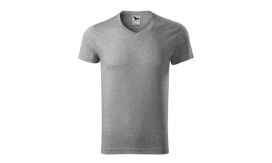 Slim Fit V-neck, Tricou pentru bărbaţi, gri închis