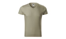 Slim Fit V-neck, Tricou pentru bărbaţi, kaki deschis