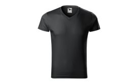 Slim Fit V-neck, Tricou pentru bărbaţi, ebony gray