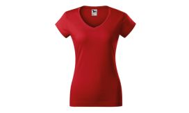 Fit V-neck, Tricou pentru damă, roşu