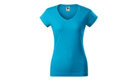 Fit V-neck, Tricou pentru damă, turcoaz