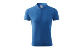 Pique Polo, Tricou polo pentru bărbaţi, albastru azuriu