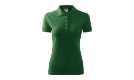 Pique Polo, Tricou polo pentru damă, verde sticlă