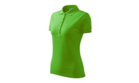 Pique Polo, Tricou polo pentru damă, verde măr