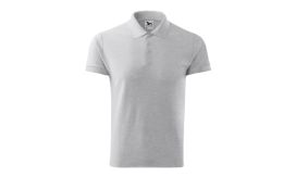 Cotton, Tricou polo pentru bărbaţi, gri deschis