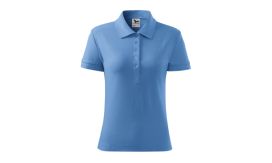 Cotton, Tricou polo pentru damă, albastru deschis