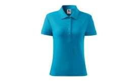 Cotton, Tricou polo pentru damă, turcoaz