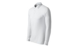 Pique Polo LS, Tricou polo pentru bărbaţi, alb