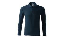 Pique Polo LS, Tricou polo pentru bărbaţi, albastru marin