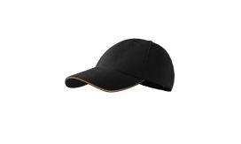 Sandwich 6P, Şapcă unisex, negru, reglabilă