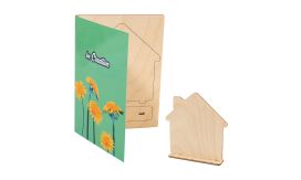 SendCraft, carte poștală puzzle personalizată, casă, alb