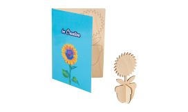 SendCraft, carte poștală puzzle personalizată, floare, alb