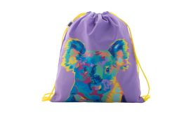 CreaDraw Kids RPET, sac personalizat, cu cordon, pentru copii, galben/alb