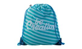 CreaDraw Plus RPET, sac cu cordon, personalizat, albastru/alb