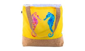 SuboShop Playa, geantă de plajă sau de cumpărături, alb/natural