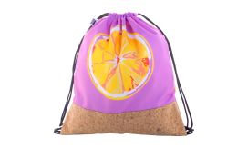 CreaDraw Cork, geantă personalizată cu șnur, alb/natural