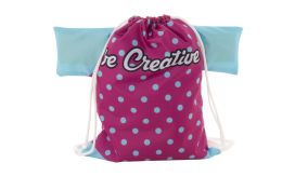 CreaDraw T Kids, Rucsac cu șnur, pentru copii, personalizat, alb