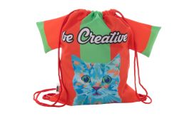 CreaDraw T Kids RPET, Rucsac cu șnur, pentru copii, personalizat, roșu