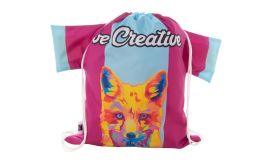 CreaDraw T RPET, rucsac cu șnur, personalizat, alb
