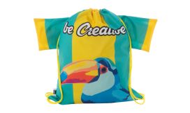 CreaDraw T RPET, rucsac cu șnur, personalizat, galben/alb