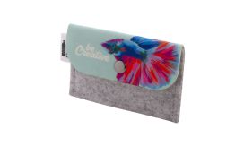 CreaFelt Money, portofel personalizat, alb/gri