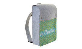 CreaFelt Back II, Rucsac personalizat, RPET, alb/gri