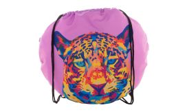 CreaDraw Circle, rucsac cu șnur, personalizat, RPET, negru/alb