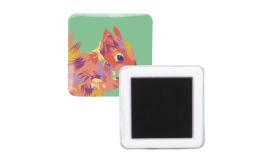 MagBadge Square, magnet de frigider tip pin, alb