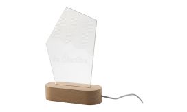 Woodify, trofeu cu lumină LED, transparent/natural