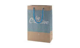CreaShop M, sacoșă de hârtie personalizată, medie, alb