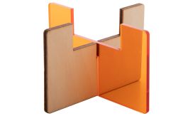 Candix, suport lumânare, portocaliu transparent