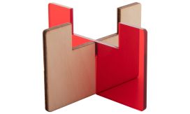 Candix, suport lumânare, roșu transparent