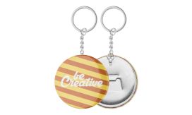 KeyBadge Bottle, desfăcător sticle insignă, argintiu/alb