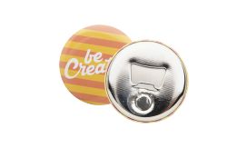 MagBadge Bottle, insignă cu desfăcător sticle, argintiu/alb