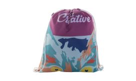 CreaDraw RPET, rucsac personalizat drawstring, alb/alb
