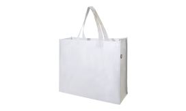 Laster, sacoșă cumpărături, material reciclat RPET, alb