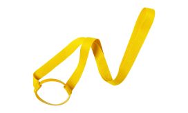 Lancup, lanyard cu suport sticlă, galben