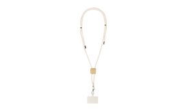 Cohol Neck, șnur suport telefon mobil, pătrat, natural