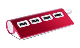 Wudge, hub USB, roșu