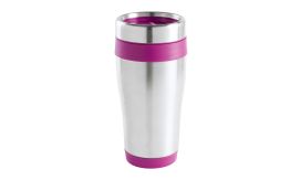 Caprol, cană termoizolantă, roz/argintiu