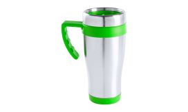 Caprol Plus, cană termoizolantă, verde lime deschis/argintiu