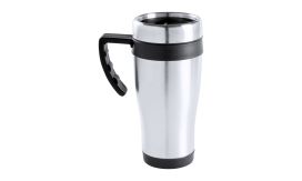 Caprol Plus, cană termoizolantă, negru/argintiu