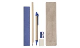Monoli, set instrumente de scris, albastru/natural