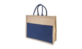 Pantai, geantă de plajă sau de cumpărături, albastru închis/natural