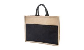 Pantai, geantă de plajă sau de cumpărături, negru/natural