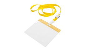 Ballek, suport ecuson cu lanyard, galben