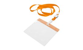 Ballek, suport ecuson cu lanyard, portocaliu/transparent