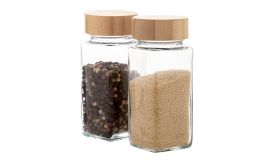 Kashmir, Set suport condimente, transparent/natural