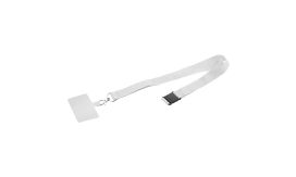 Revent Call, lanyard RPET pentru telefon mobil, alb